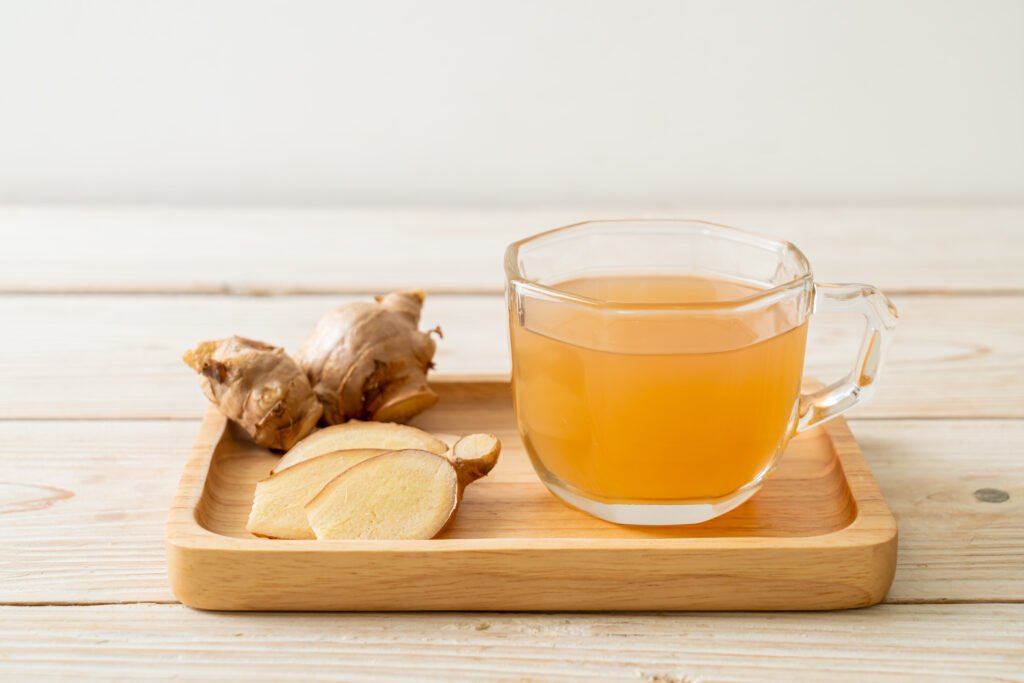 fresh and hot ginger juice glass