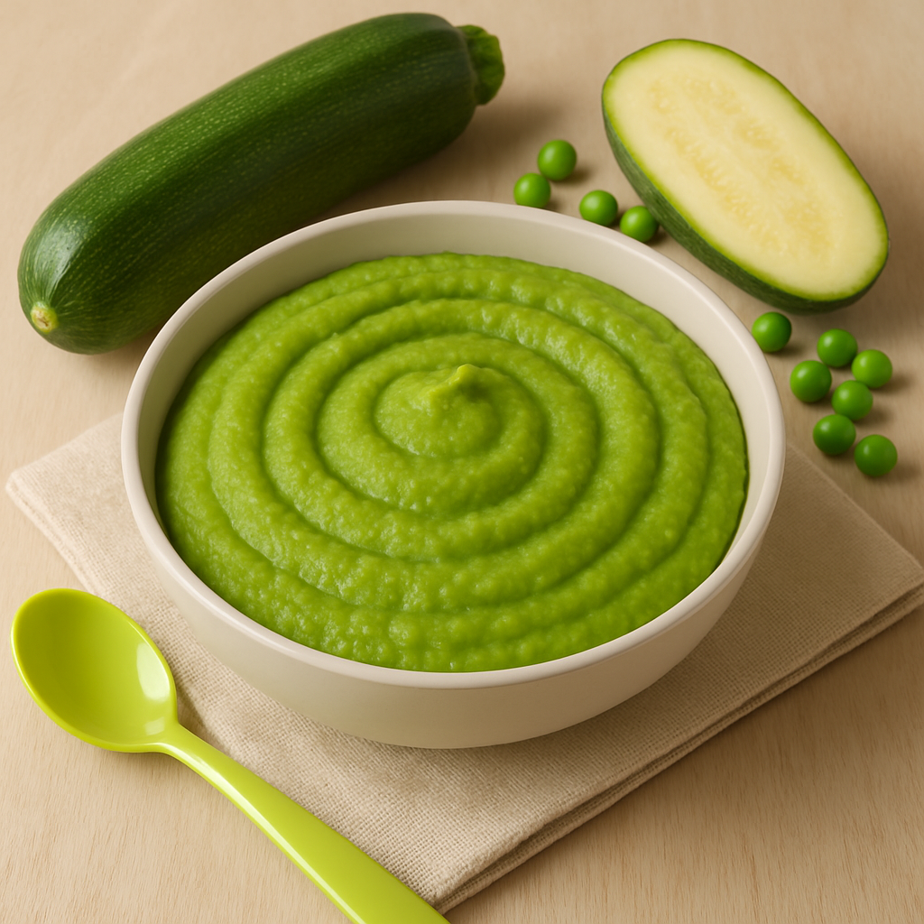 zucchini & pea purée