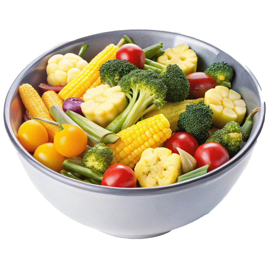vecteezy a colorful bowl of freshly steamed vegetables ready to eat 55472061