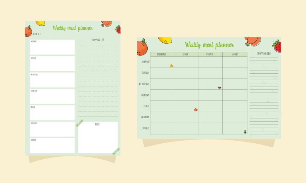 vecteezy weekly meal planner and shopping list a4 vector templates 21859633