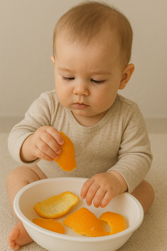 10 Easy Sensory Play Ideas for 1-Year-Olds citrus peel textures sensory play