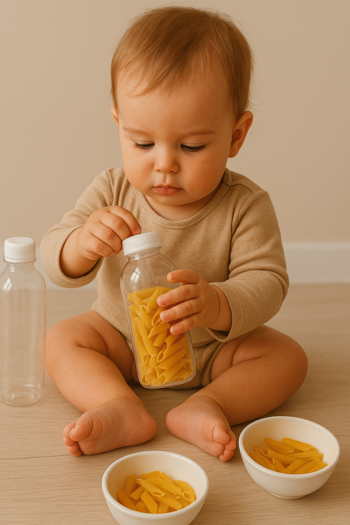 10 Easy Sensory Play Ideas for 1-Year-Olds dry pasta rattles