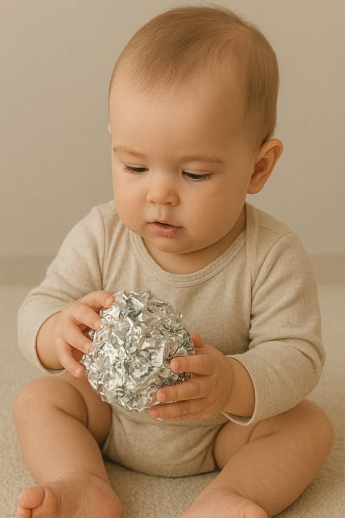 10 Easy Sensory Play Ideas for 1-Year-Olds foil crinkle ball sensory play