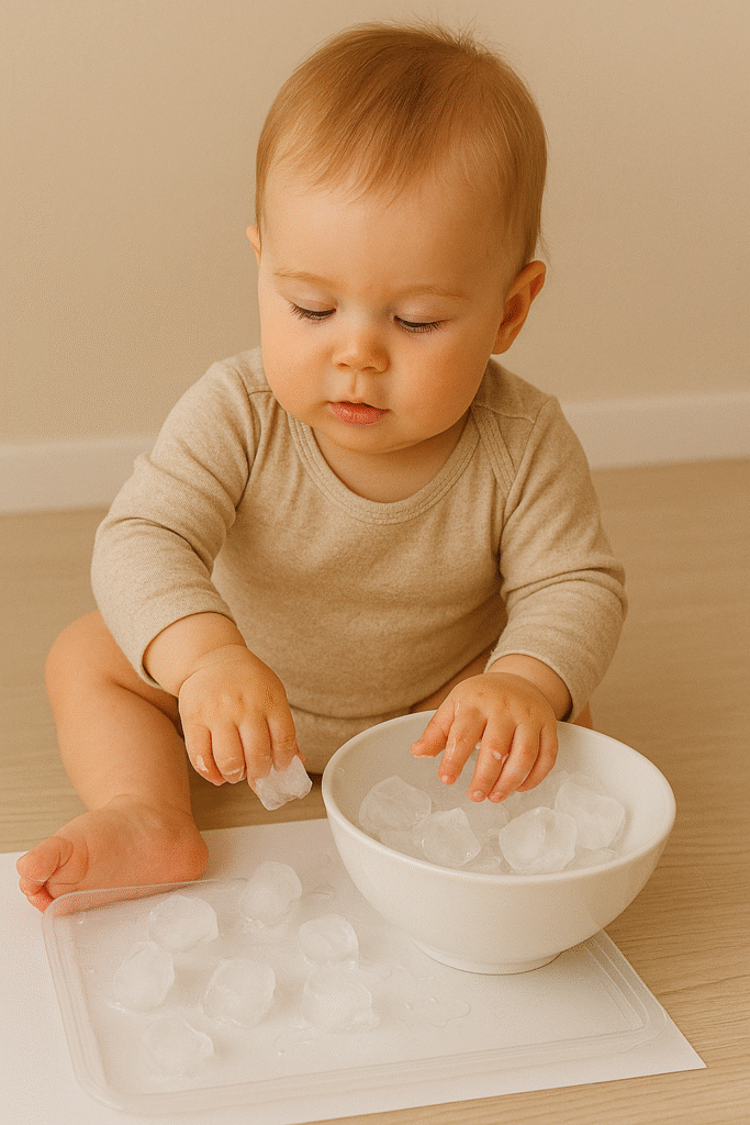 10 Easy Sensory Play Ideas for 1-Year-Olds ice cube exploration sensory play