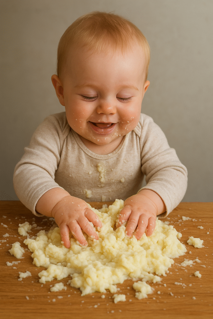10 Easy Sensory Play Ideas for 1-Year-Olds mashed potato sensory play