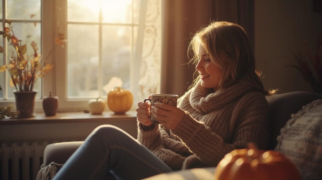 cozy autumn at home for a mom